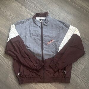 Labatt Copper |Vintage Gray & Brown Jacket Labatt Brewing Co Windbreaker Size XL